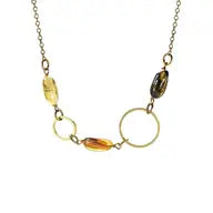 Multi Color Baltic Amber Circle Necklace