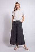 Washed Terry Knit Wide Pants