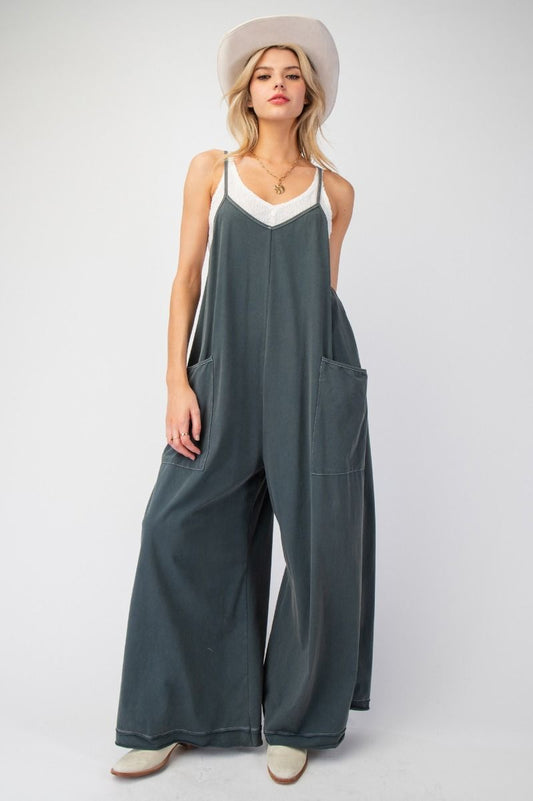 Mineral Washed Jumpsuit - Ash