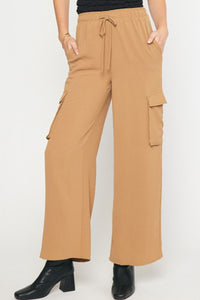 High waisted utility wide leg pants