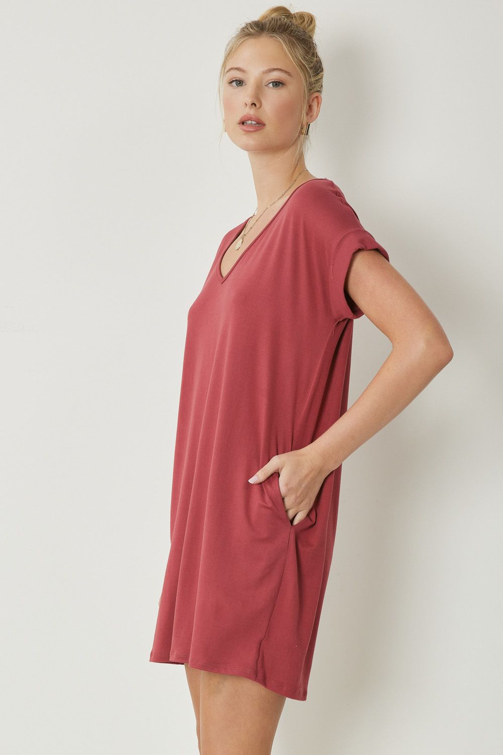 Short Sleeve Dress With Pockets