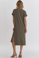 Ribbed Short Sleeve Dress