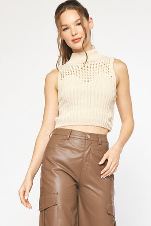 Cropped sleeveless top