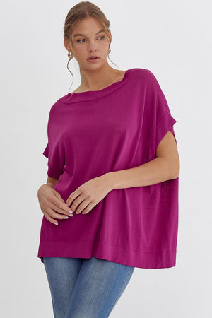 Solid Boat Neck Top