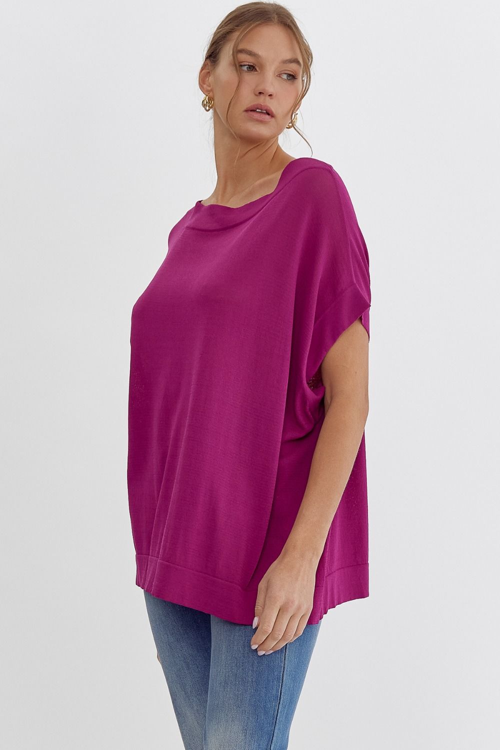 Solid Boat Neck Top