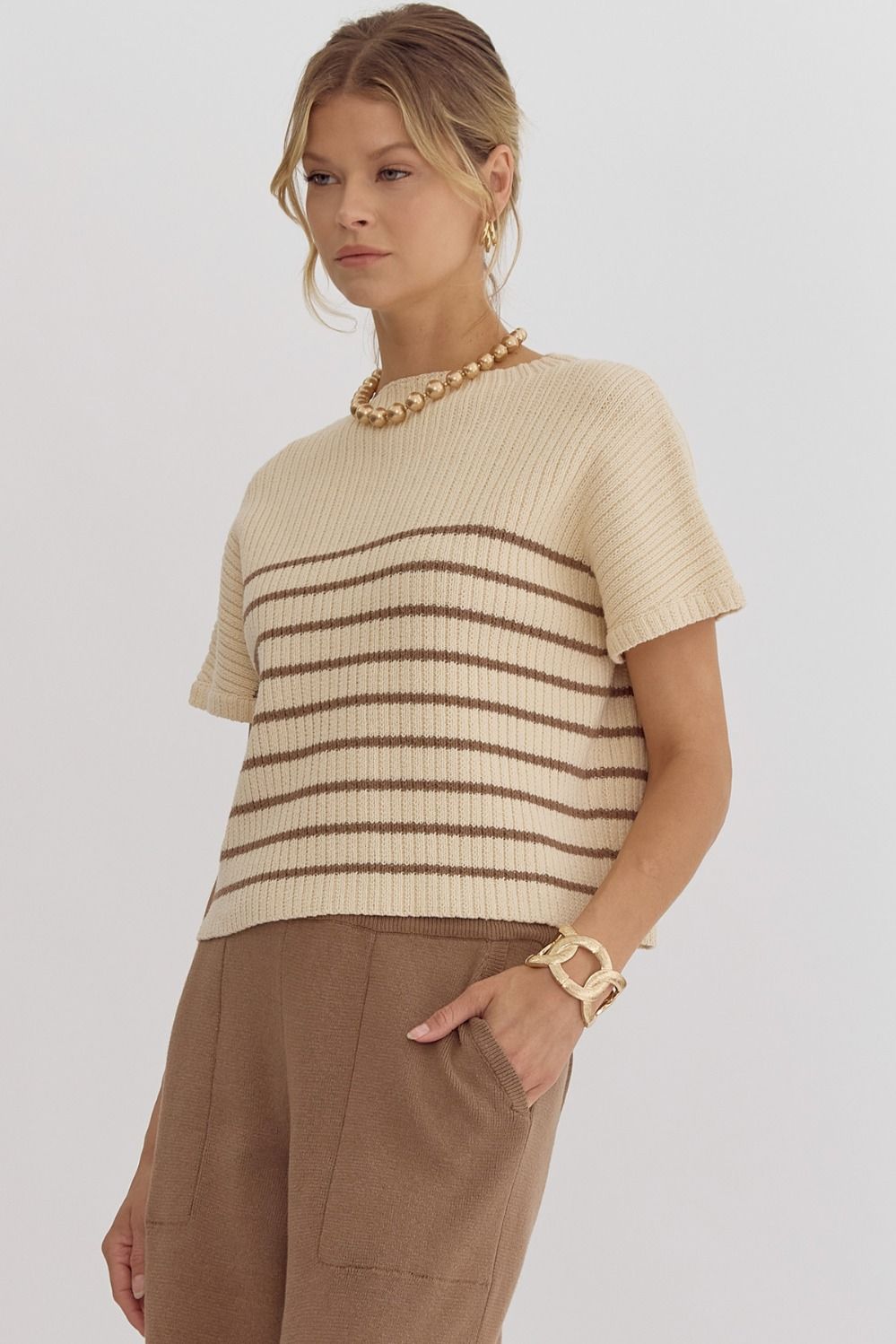 Knitted Mock Neck Top