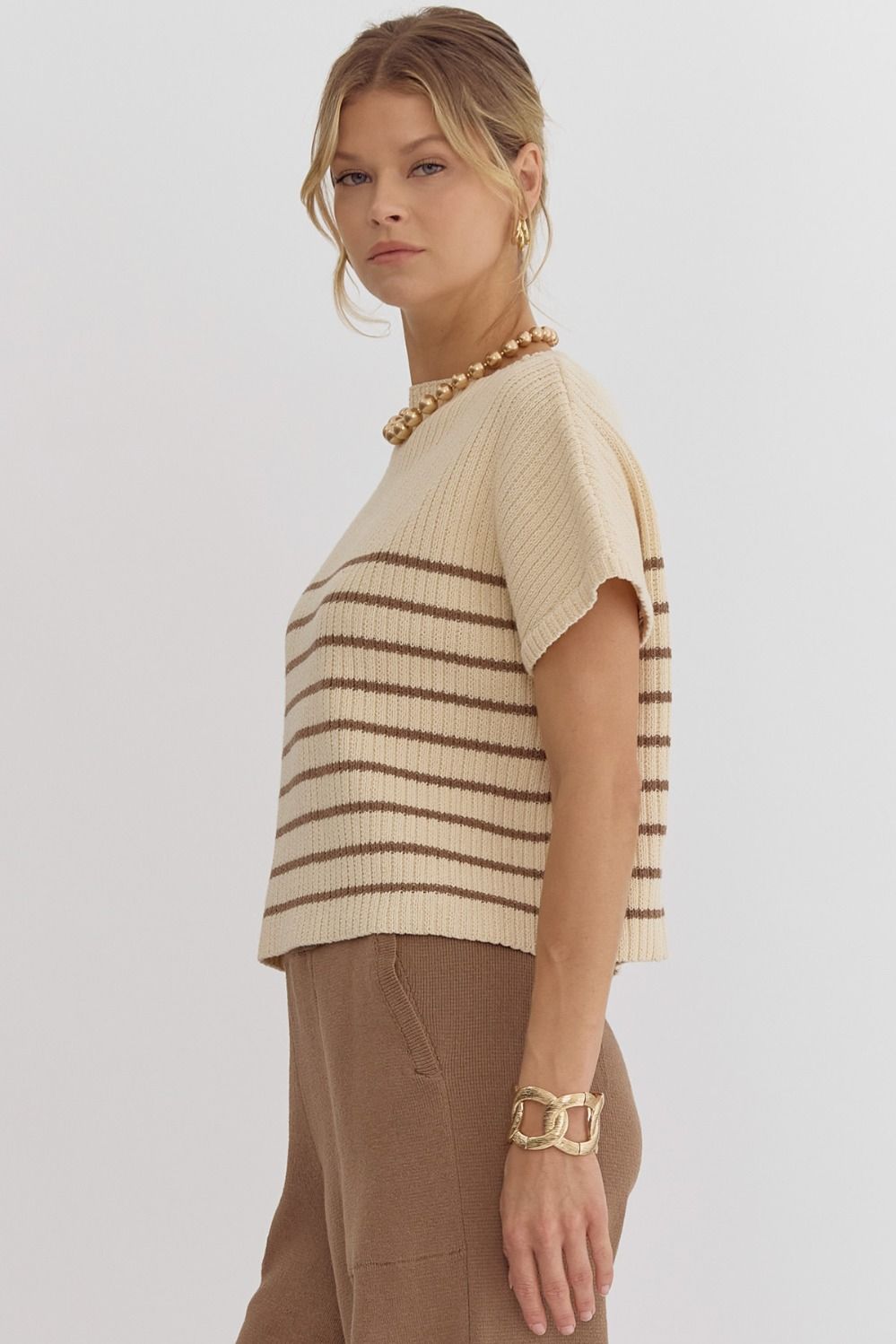 Knitted Mock Neck Top