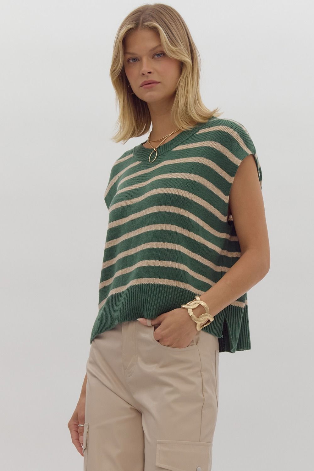 Striped Top - Green