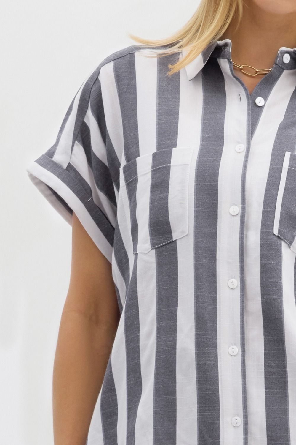 Stripe Short Sleeve Top (S-3X)