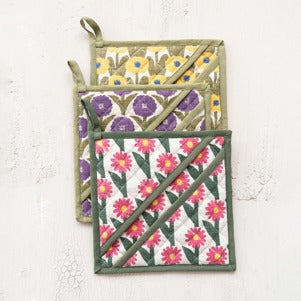 Cotton Slub Printed Pot Holder