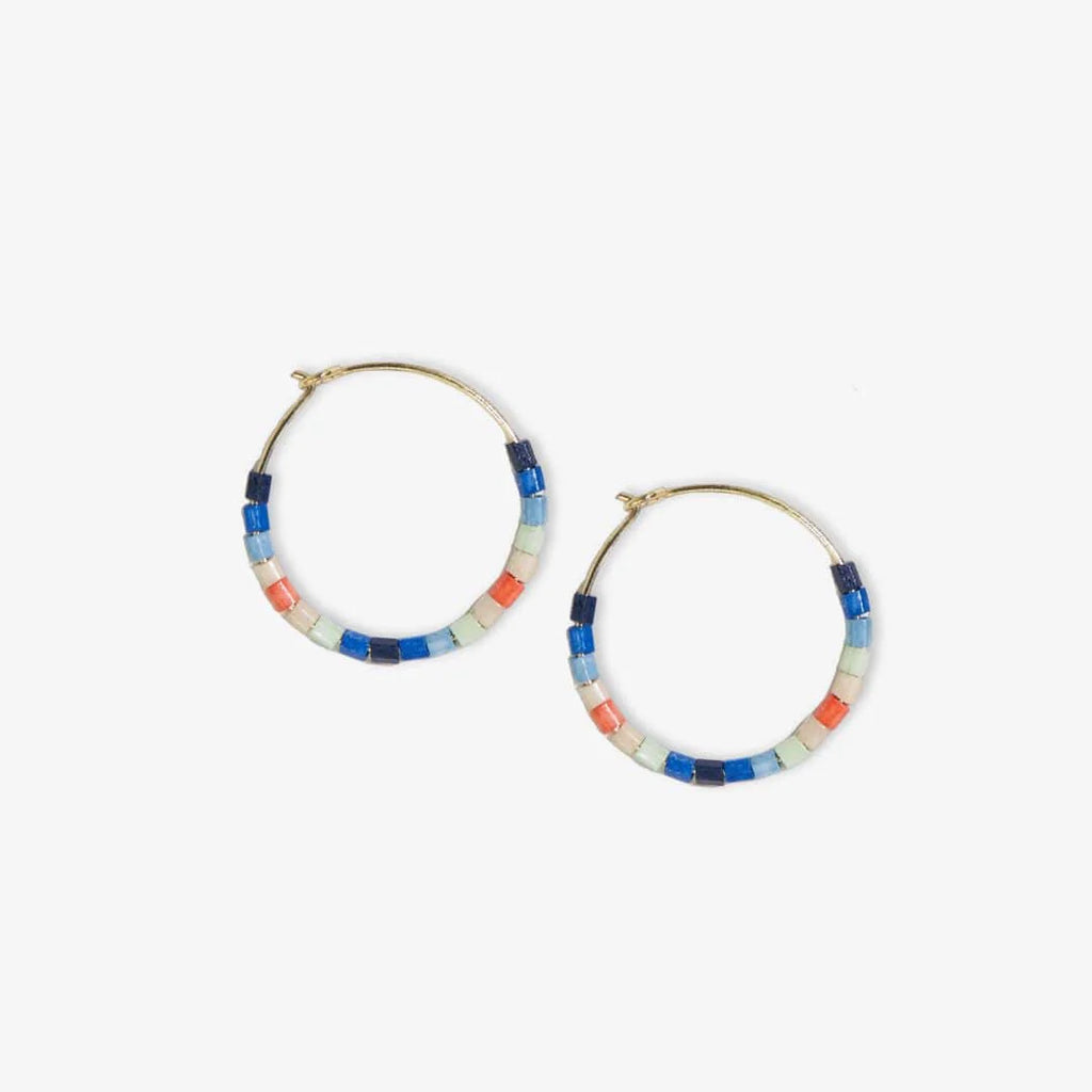 Mixed Beaded Hoop Earrings Coasta