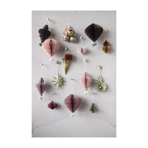Paper Honeycomb Ornament with Pom Poms