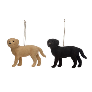 3-3/4"H Faux Fur Labrador Ornament