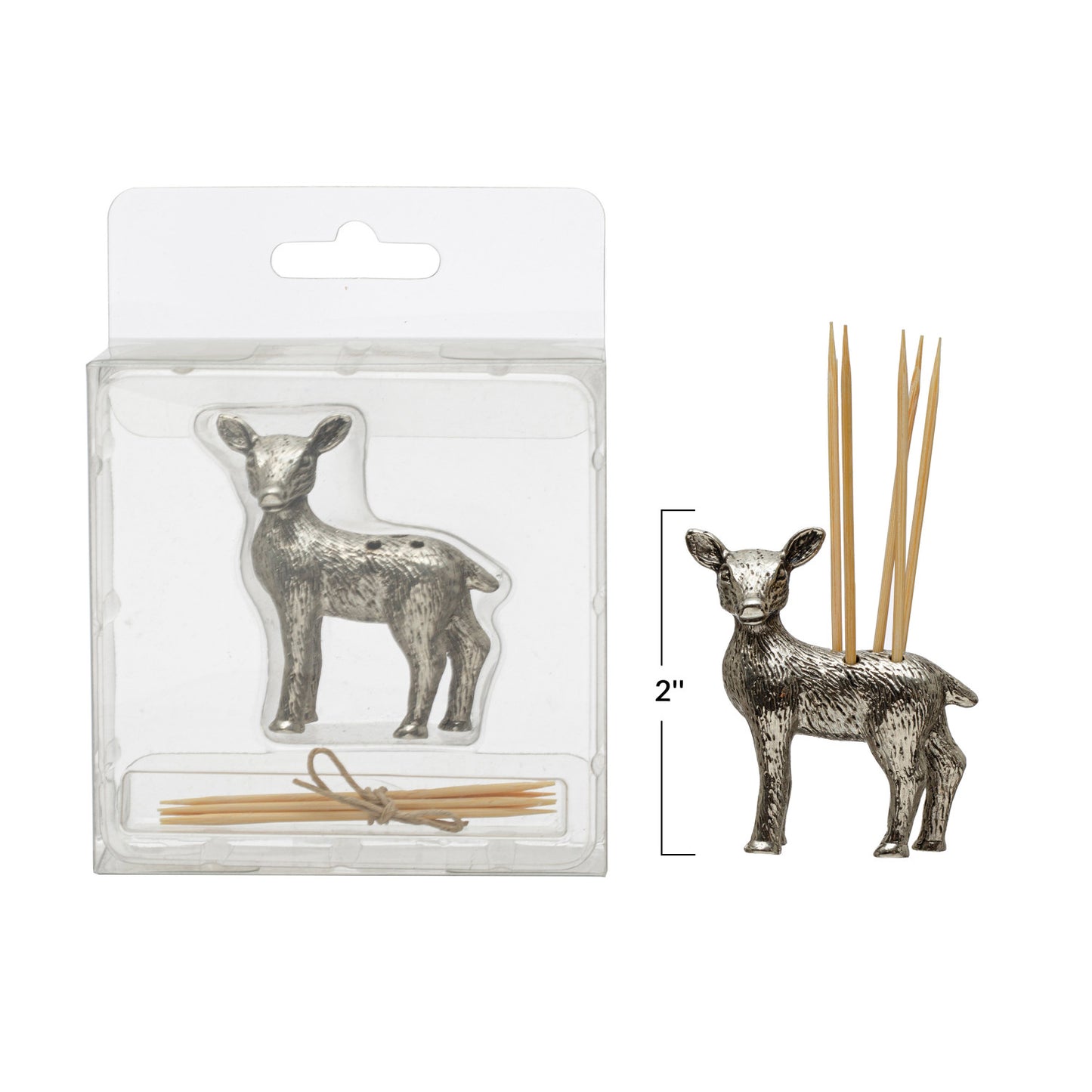 Pewter Deer Toothpick Holder