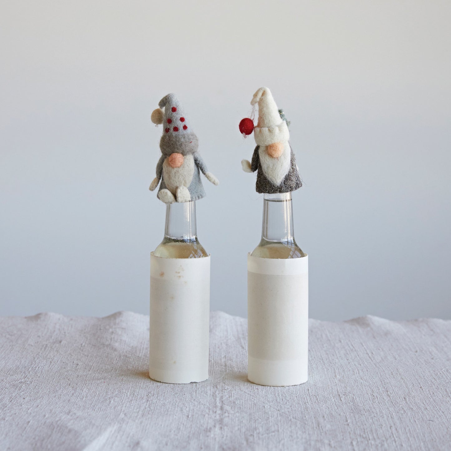 Handmade Wool Felt Gnome Bottle Topper