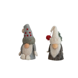 Handmade Wool Felt Gnome Bottle Topper