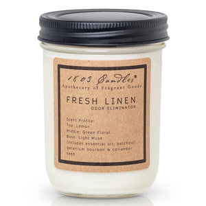 1803 Candle - Fresh Linen - 14 oz. Glass Jar