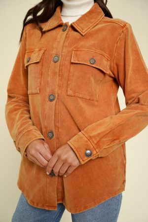 Washed Cotton Jacket - Pumpkin