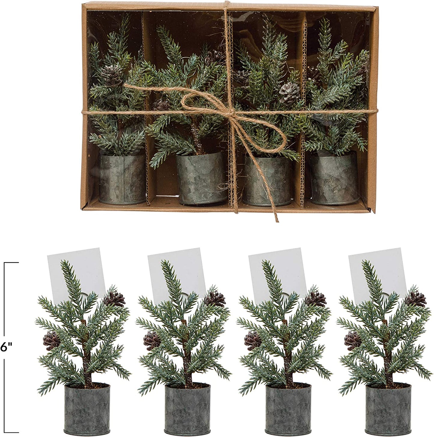 Faux Pine Tree Place Card Holders