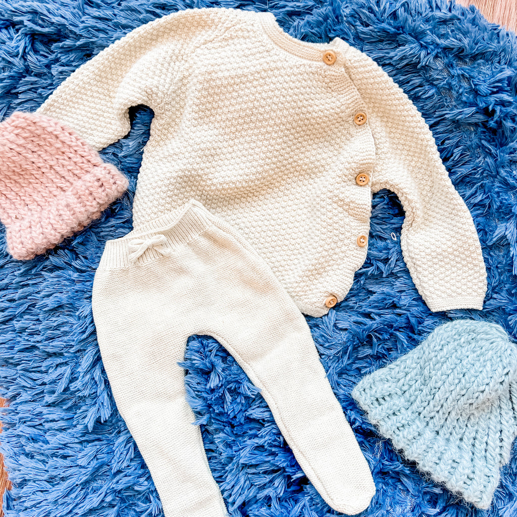 Infant Cotton Knit Sweater/Pant Set