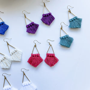 Handmade Macrame Triangle Earrings