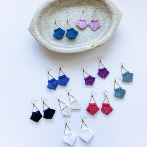 Handmade Macrame Triangle Earrings