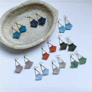 Handmade Macrame Triangle Earrings