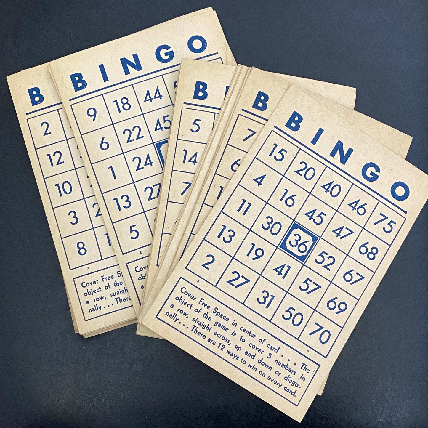 Vintage Bingo Cards