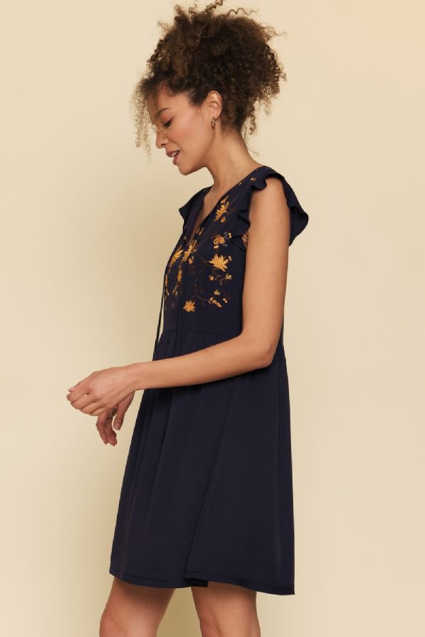 Floral Embroidery Dress