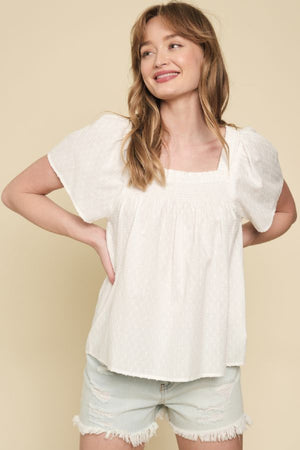 Square Neck Textured Top