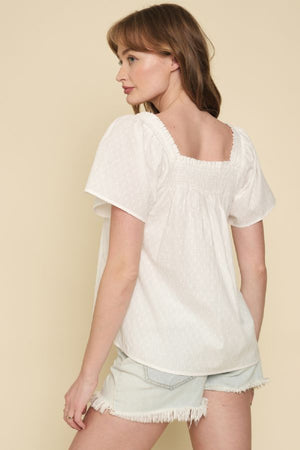 Square Neck Textured Top