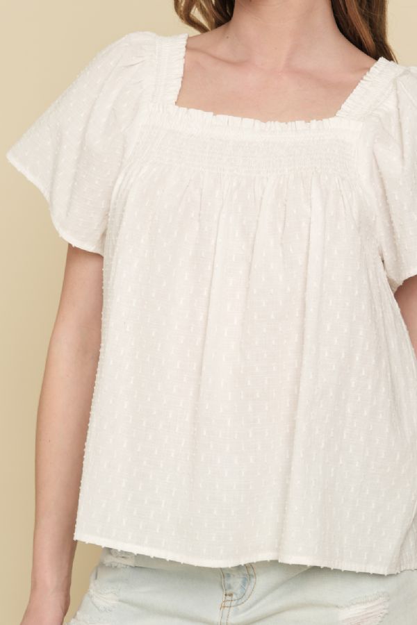 Square Neck Textured Top