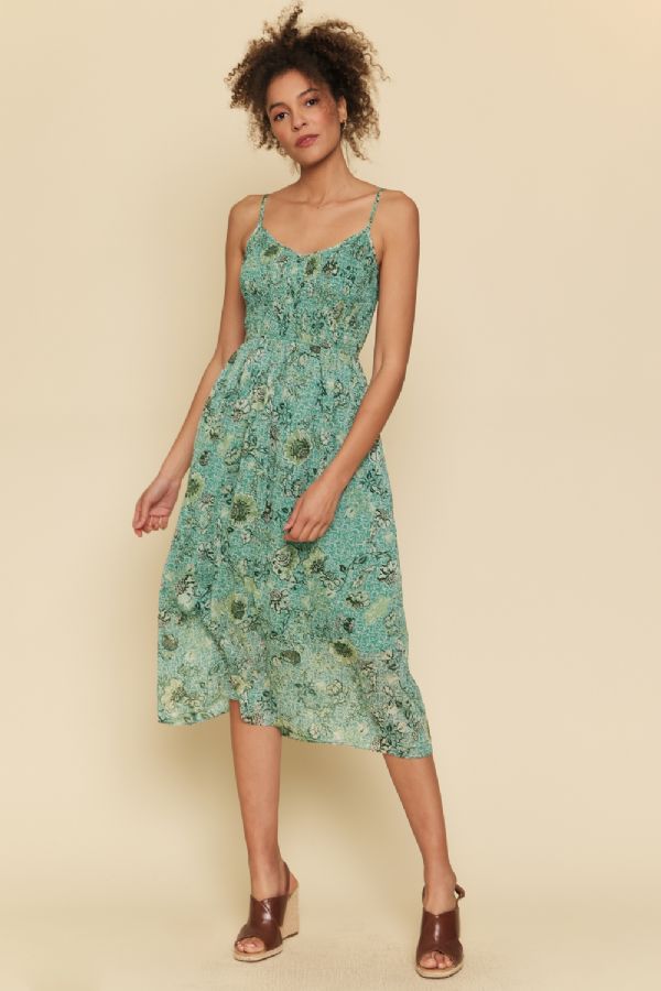 Flower Print Chiffon Dress