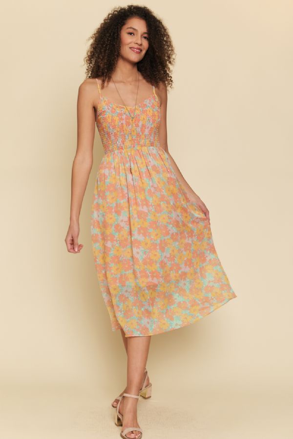 Flower Print Chiffon Dress