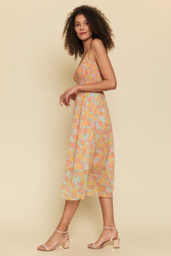 Flower Print Chiffon Dress