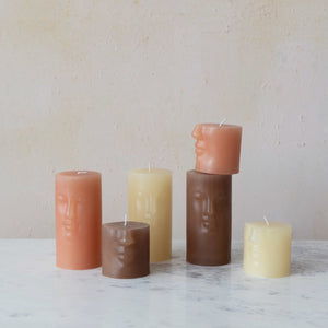 Unscented Face Pillar Candle