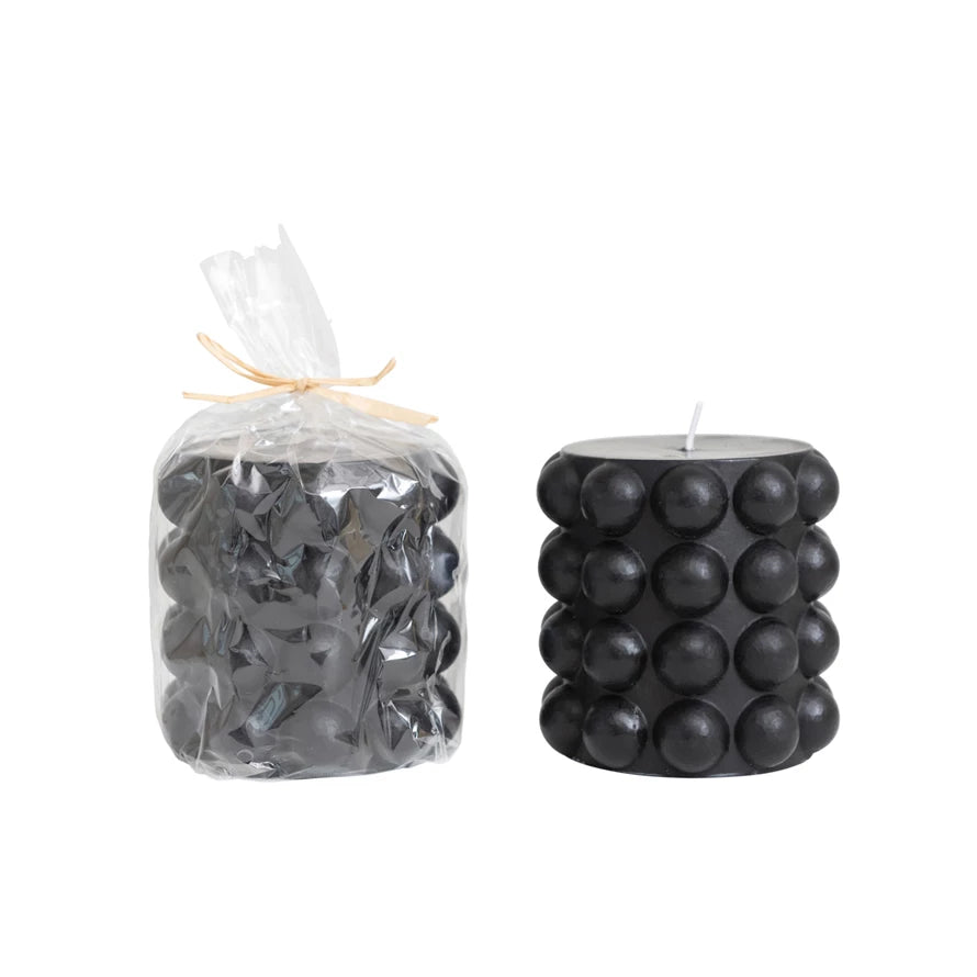 Unscented Hobnail Pillar Candle 4"