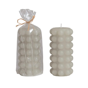 Unscented Hobnail Pillar Candle 6"