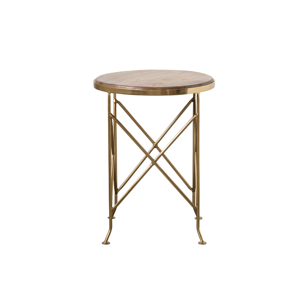 Round Wood & Metal Table
