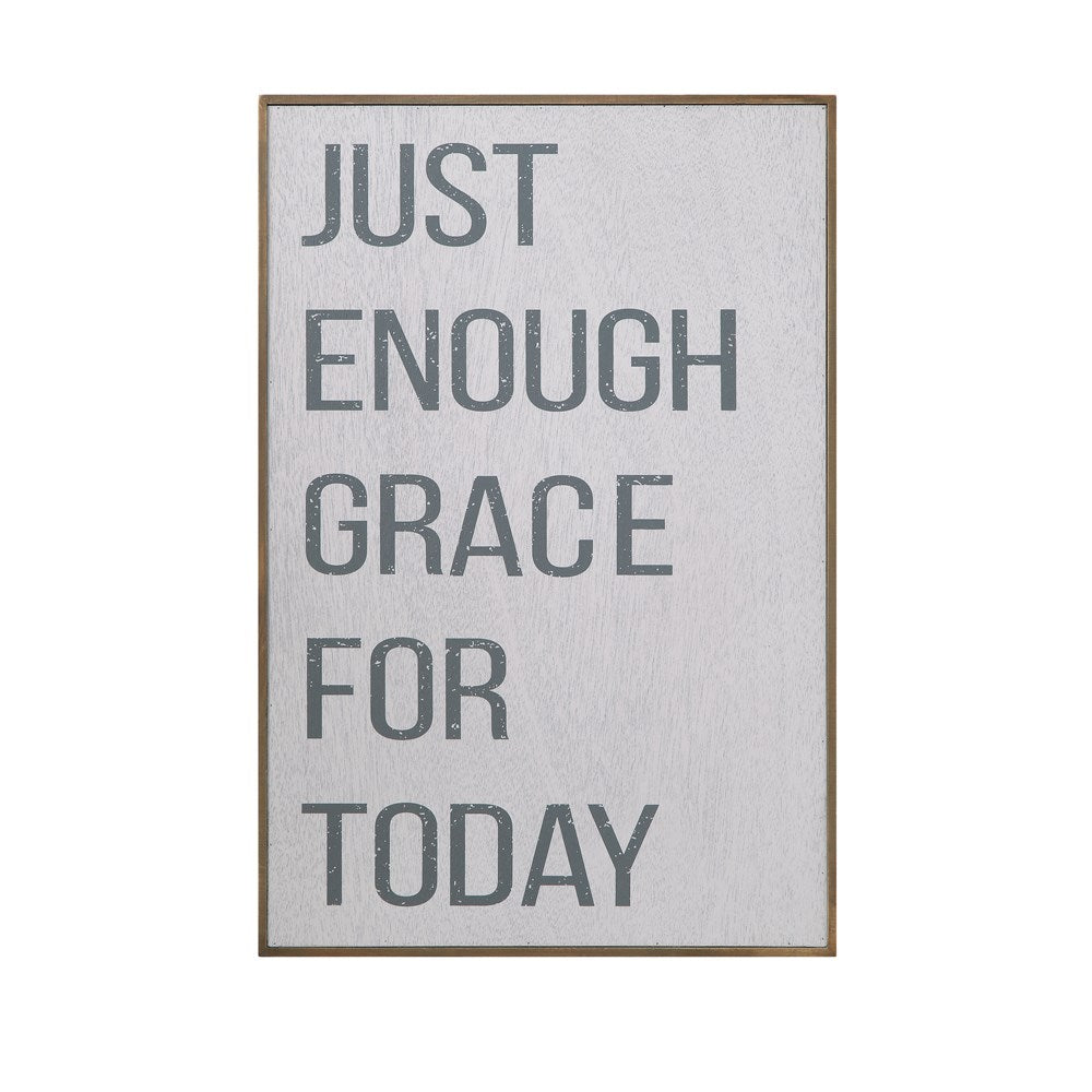 Wood Framed Wall Decor "Just Enough Grace For Today"