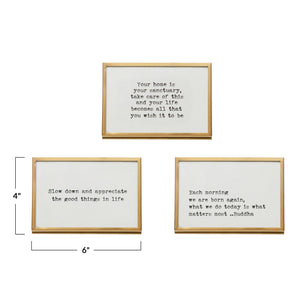 Metal & Glass Frame w/ Easel & Saying - Gold finish