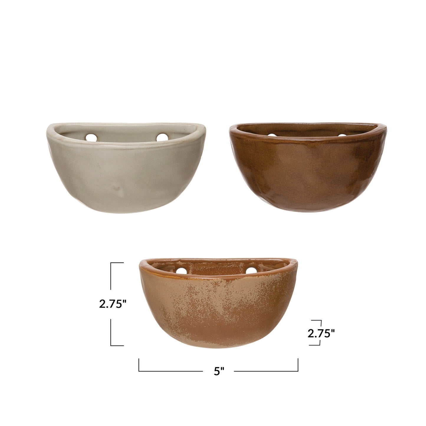 Stoneware Wall Planter, Reactive Glaze