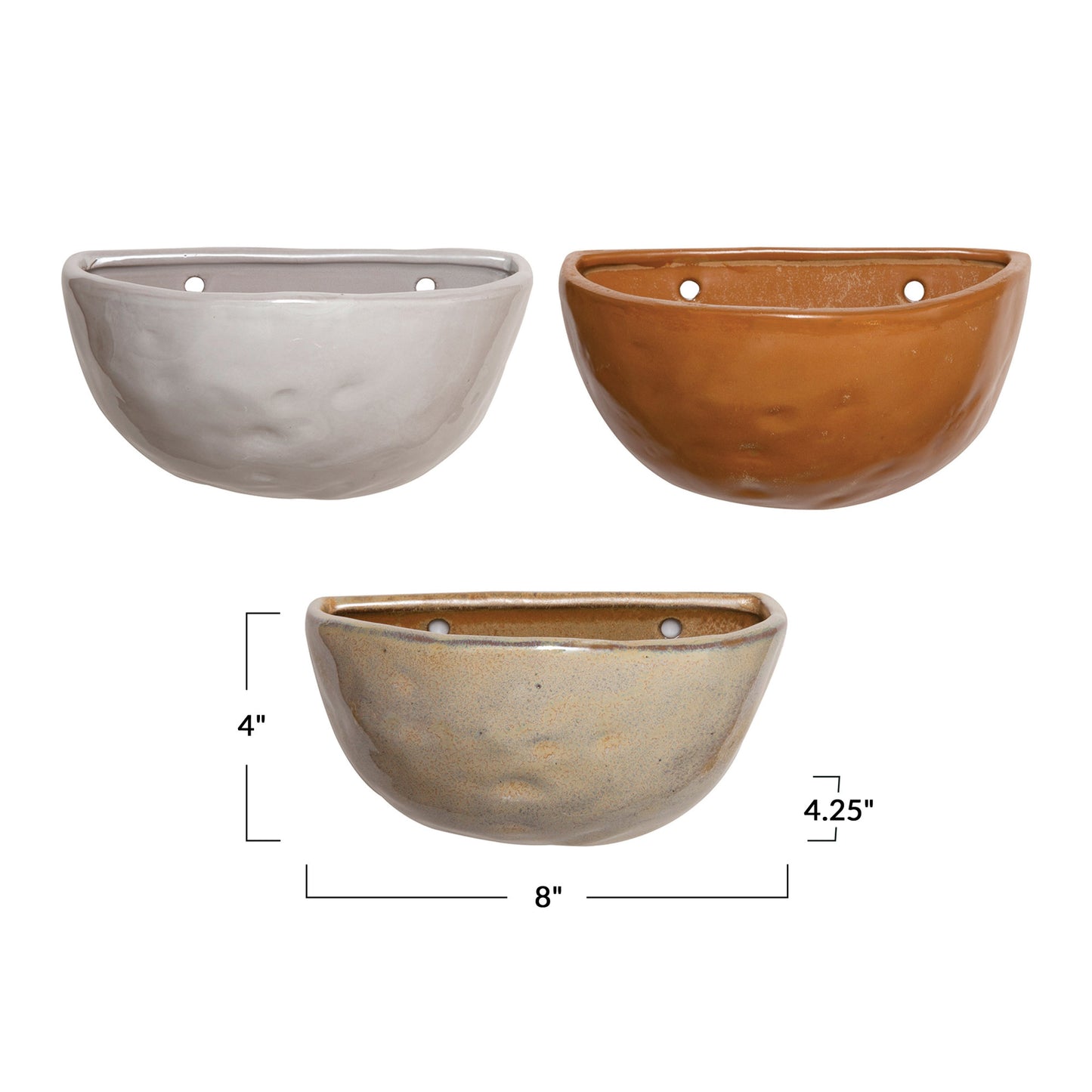 Stoneware Wall Planter, Reactive Glaze