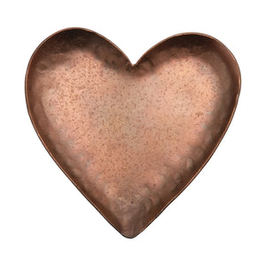 Pounded Metal Copper Heart Dish