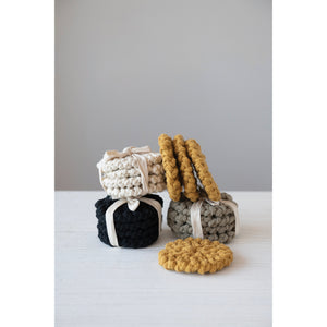 Crocheted Cotton Coasters - Set of 4
