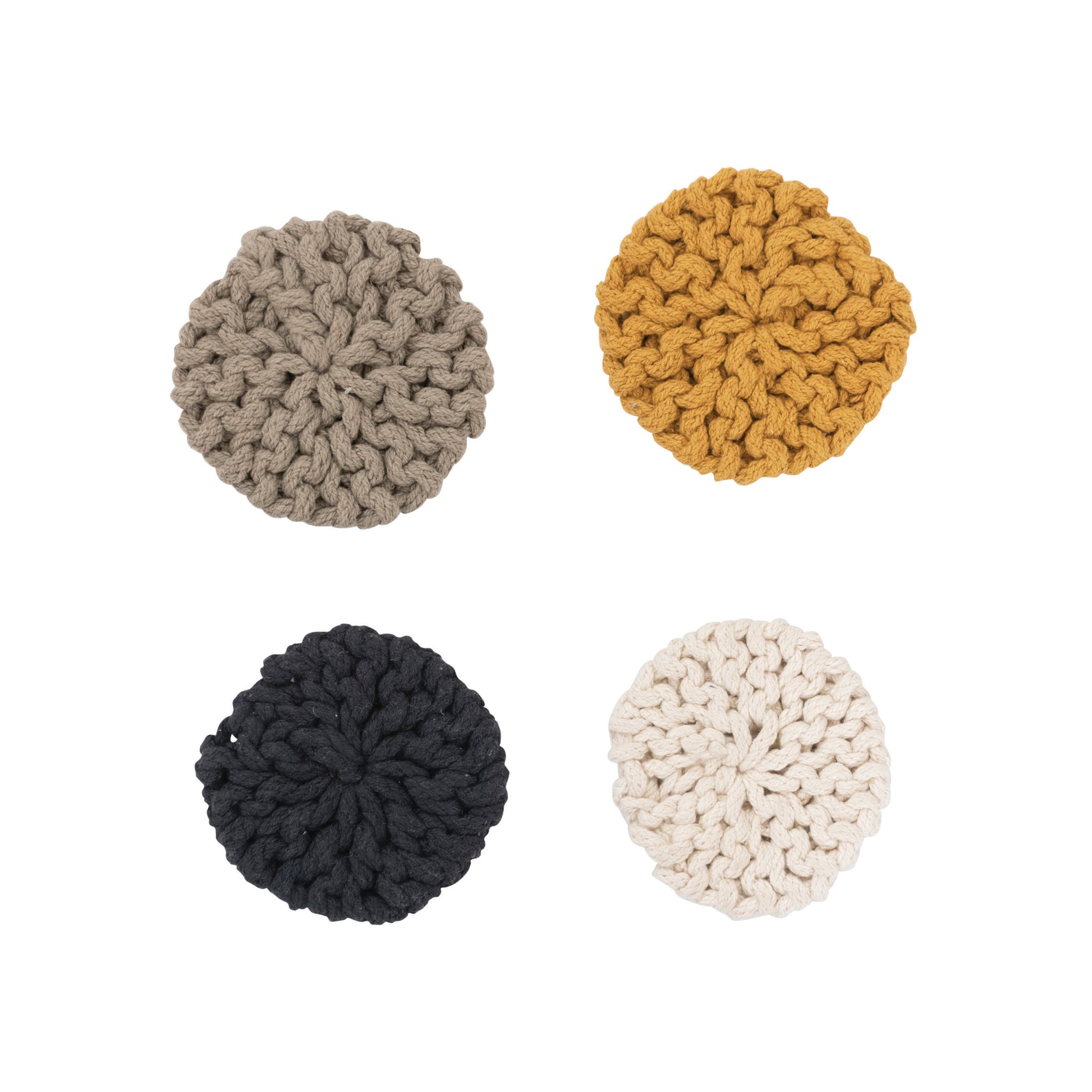 Crocheted Cotton Coasters - Set of 4