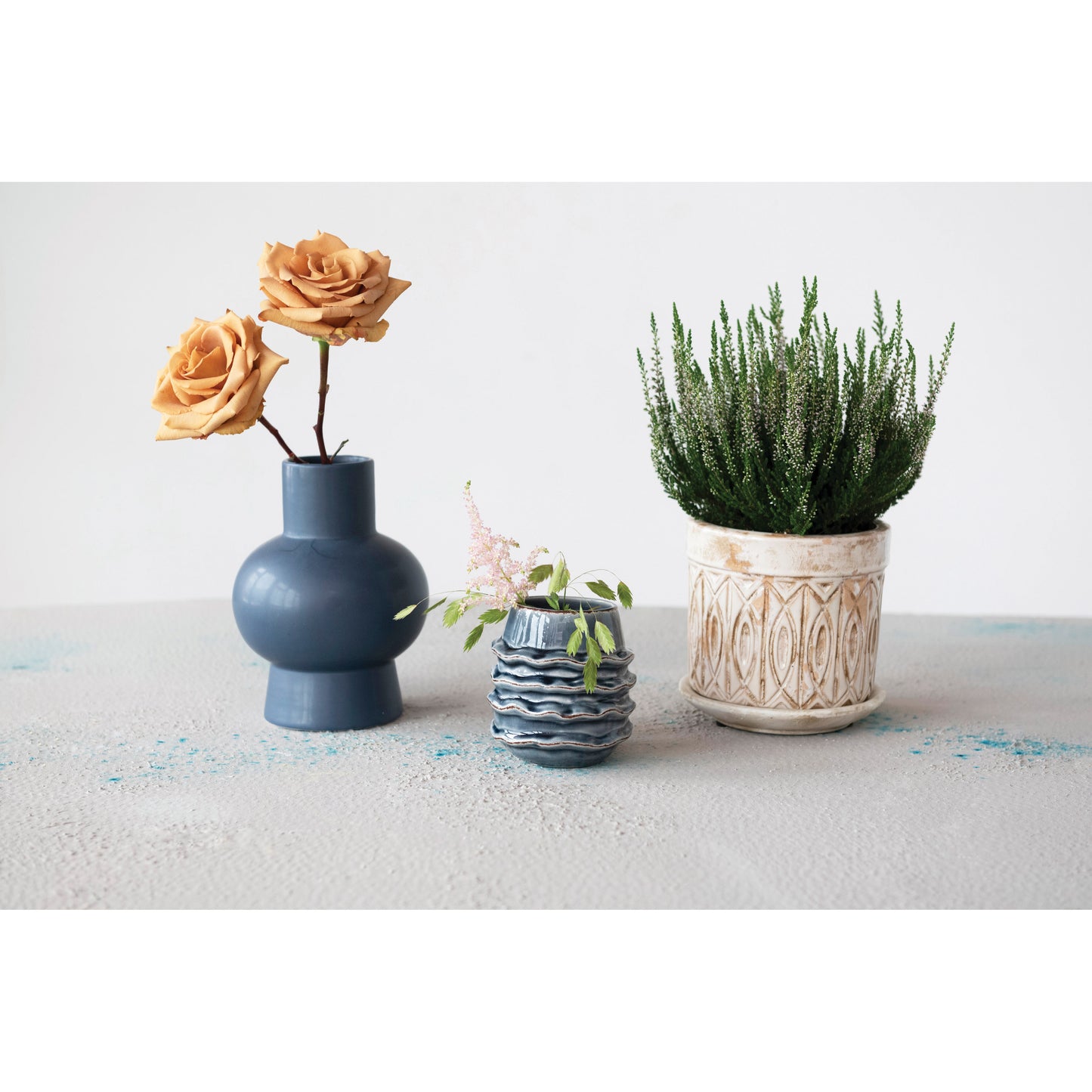 Stoneware Ruffled Planter