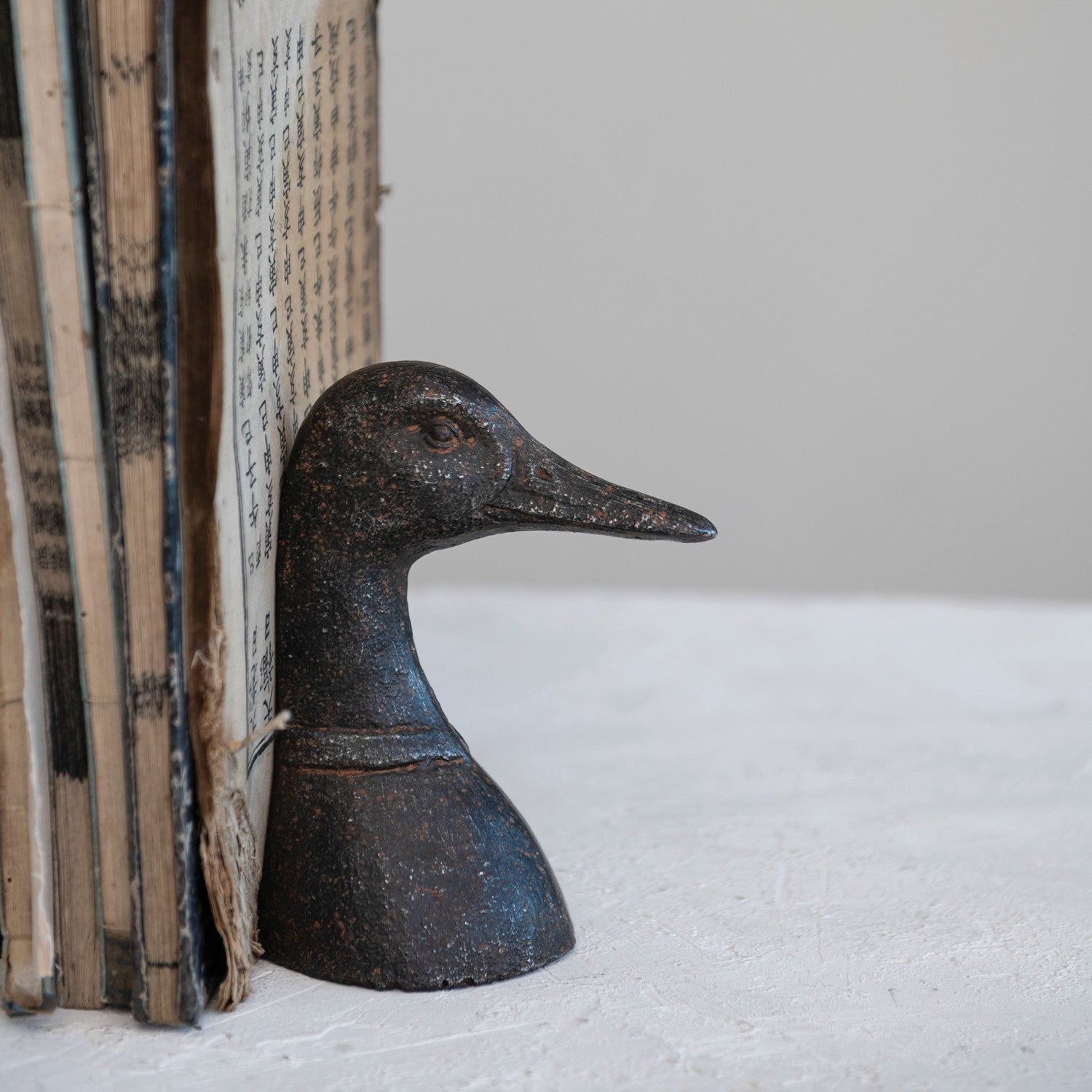 Cast Iron Duck Head Bookends, Set of 2