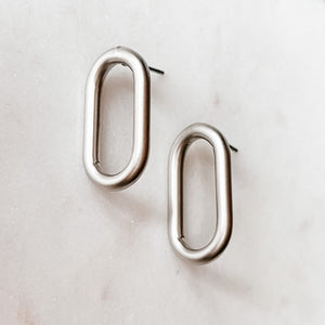 Matte Oval Post Earrings