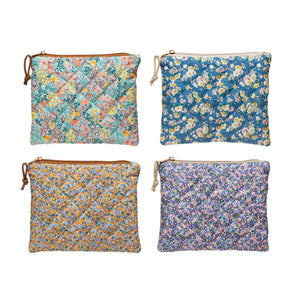 Quilted Floral Chintz Zip Pouch